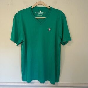 Pyscho Bunny Turquoise V-Neck Pima Cotton Short Sleeve T-Shirt Size 6